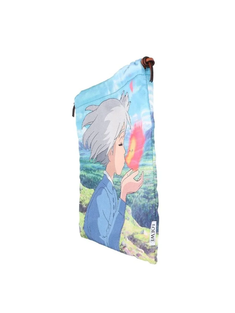 Loewe x Howl's Moving Castle Sophie and Calcifer Drawstring Pouch Blue